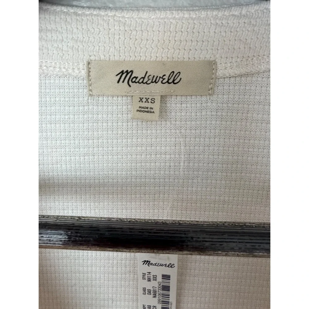Madewell‎ Pieced-Sleeve Cardigan Antique Cream Button Front Cardigan XXS NWT